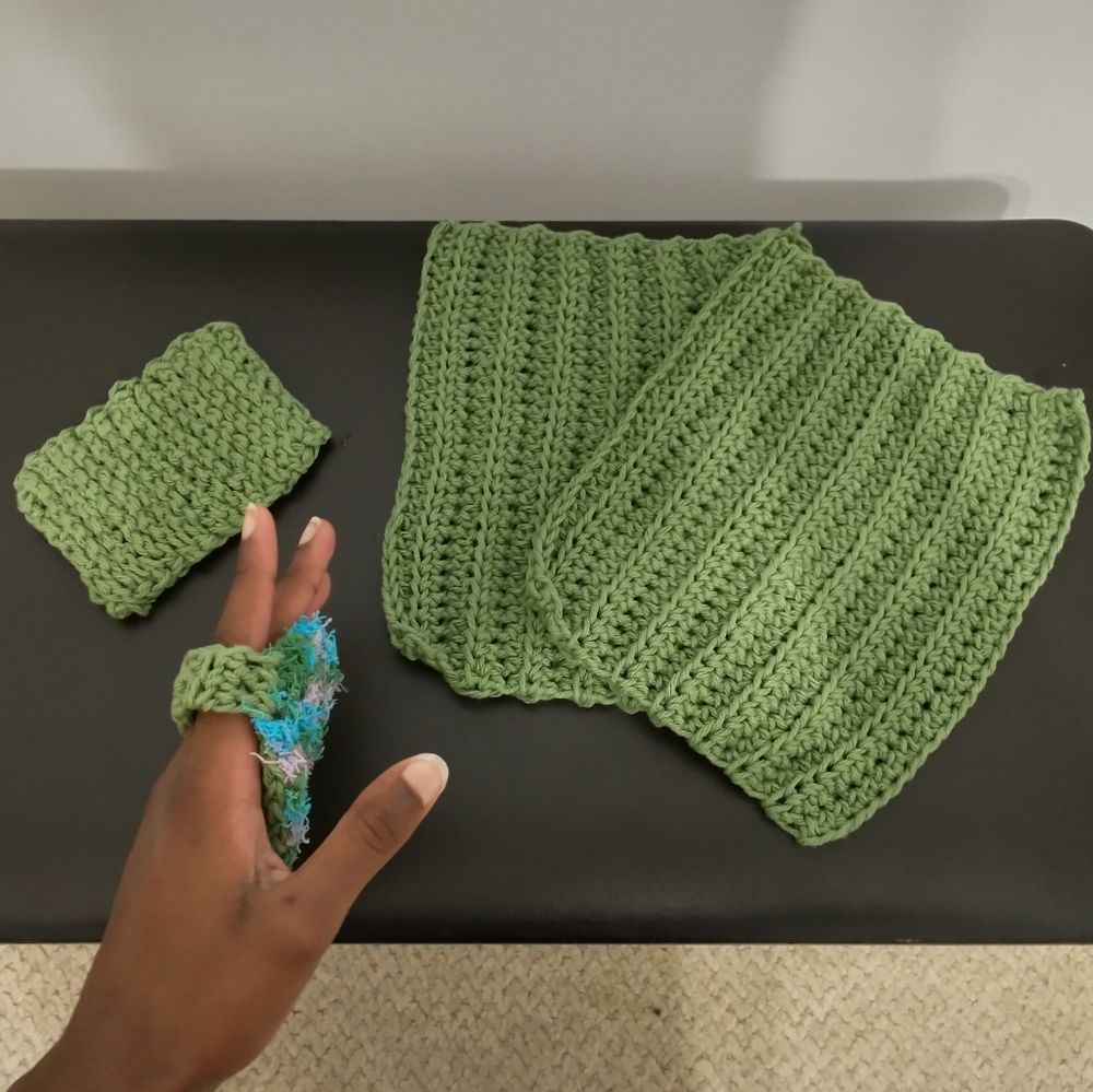 Handmade Wash/Dishcloths, Hand Scrubbie, & Sponge Bundle - Cotton
